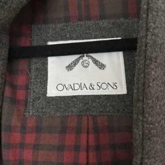 OVADIA & SONS Wool Top Coat classic Gray hooded size M made in the USA - Picture 9 of 12